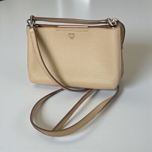 MCM beige Cream mills Crossbody Bag